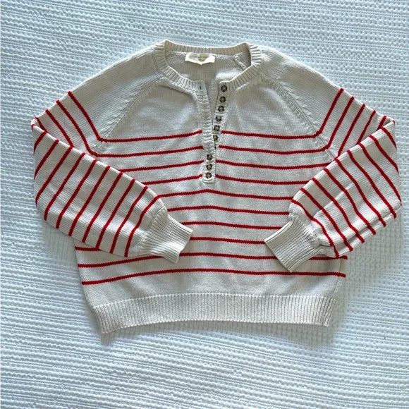 ❤️ EUC Sezane iconic Leontine sweater in red/ecru, size XS - Picture 3 of 7